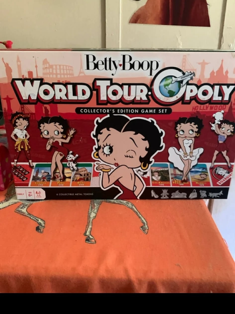 Betty Boop World Tour-Opoly Game - Red, White, Black